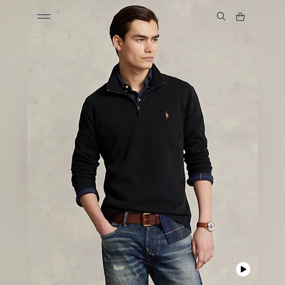 NWT Polo Ralph Lauren Estate Rib 1/4 Zip Pullover Men’s size LT Heather Gray - Picture 8 of 9